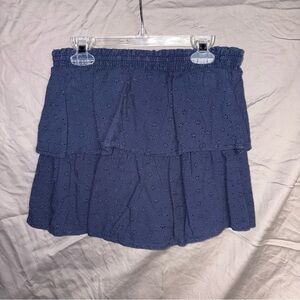 Navy Blue Tiered Skirt Skort
